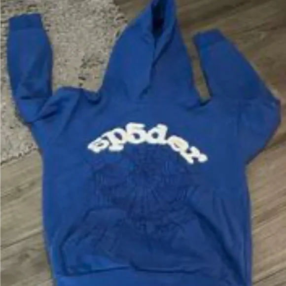 Blue Websuit Sp5der hoodie